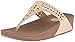 FitFlop Women's Carmel Toe-Post Suede Sandals Dress, Rose Gold, 6 M US
