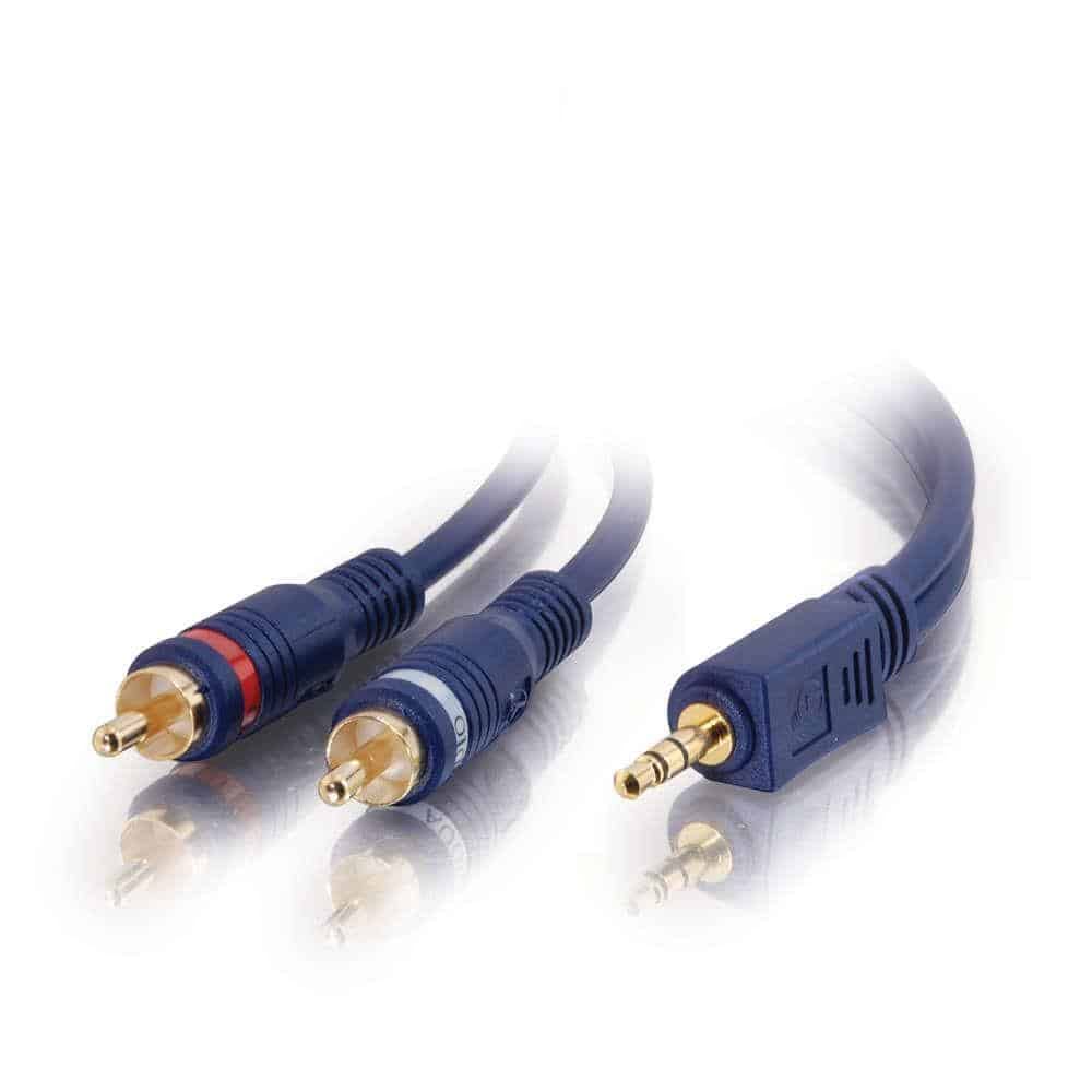 C2G 2m Velocity One 3.5mm Stereo Male to Two RCA Male Y-Cable