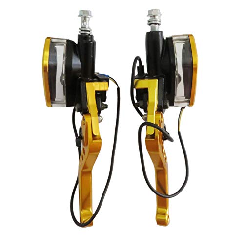 1 Pair 50-300CC Master Cylinder Reservoir Hydraulic Clutch Brake Levers Fits 7/8" Universal (Gold)