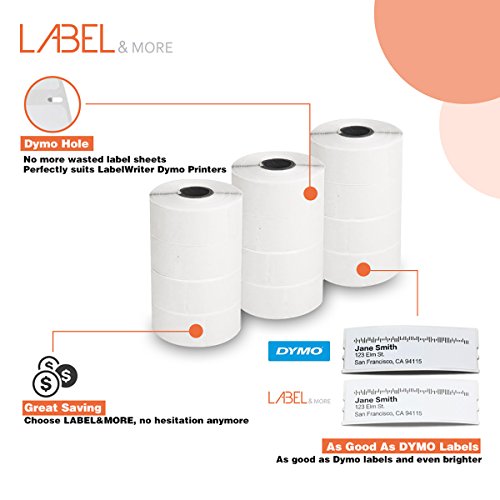 Dymo 30252 Compatible Strong Adhesive & Sharp Print (1-1/8" x 3-1/2") Labels for Shipping & Mailing Address Work with Dymo LabelWriter Printers [12 Rolls, 4200 Labels] - Thumbnail 4