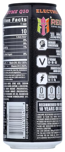 REIGN TOTAL BODY FUEL, REIGNBOW SHERBET DRINK, 16 FL OZ, BLACK