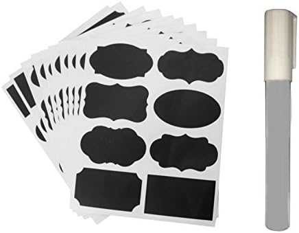 Chalkboard Label,chalkboard label stickers + White Chalk Marker.80 Premium Reusable Chalk Stickers for Jars