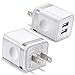 USB Wall Charger, BEST4ONE 2-Pack 2.1A/5V Dual Port USB Plug Power Adapter Charging Block Compatible with iPhone XS / XR / X, 8/7/6, Samsung, Tablet, Moto, Google Pixel, LG, More Cell Phone (White)