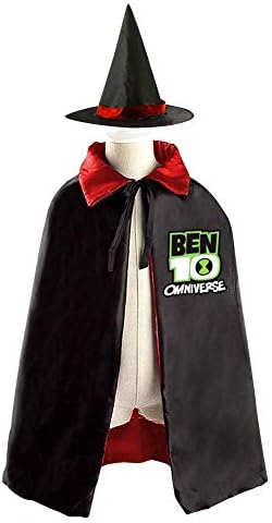 DIY Ben-10 Game Costumes 3D Printed Party Dress Up Cape Reversible with Wizard Witch Hat