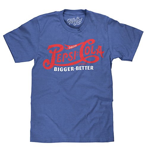Tee Luv Drink Pepsi Cola T-Shirt - Royal Blue Heather Pepsi Shirt (Large)