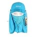 icolor Women Sun Cap Fishing Hats Summer Outdoor Travel Beach Sun Protection Ponytail Hole Golf Hat with UPF 50+ Neck & Face Flap Cover