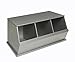 Badger Basket Stackable 3-Bin Storage Cubby - Modular Toy and Craft Organizer with Wide Mouth Bins, Expandable Design, Solid Panel Construction - Compatible with Other Units - Silver