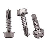 #8 x 1" Hex Washer Head Self Drilling Screws, 410