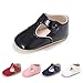 Enteer Baby Girls' Retro Leather Button Mary Jane Shoes