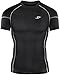 JustOneStyle New 014 Skin Tight Compression Base Layer Black T Shirt Short Sleeve Mens