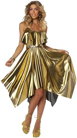 gold sequin disco dress Forum Novelties Gold Sequin Disco Dress Adult Costume, Standard