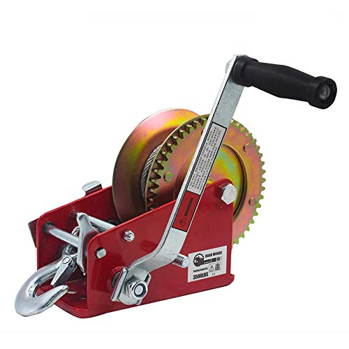 OPENROAD 3500lbs Capacity Heavy Duty Hand Winch, with 10M(32ft) Steel Cable Crank Hand Winch