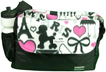 Louie de Coton Made in USA Small Dog Soft Sling Carrier Bag with Removable Fleece Blanket/Liner (Paris Poodle)
