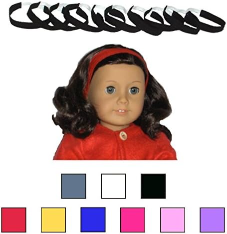 10 Custom Headbands for 18 Inch Dolls - Choose ONE Color - Fit American Girl - Party Favors Crafts