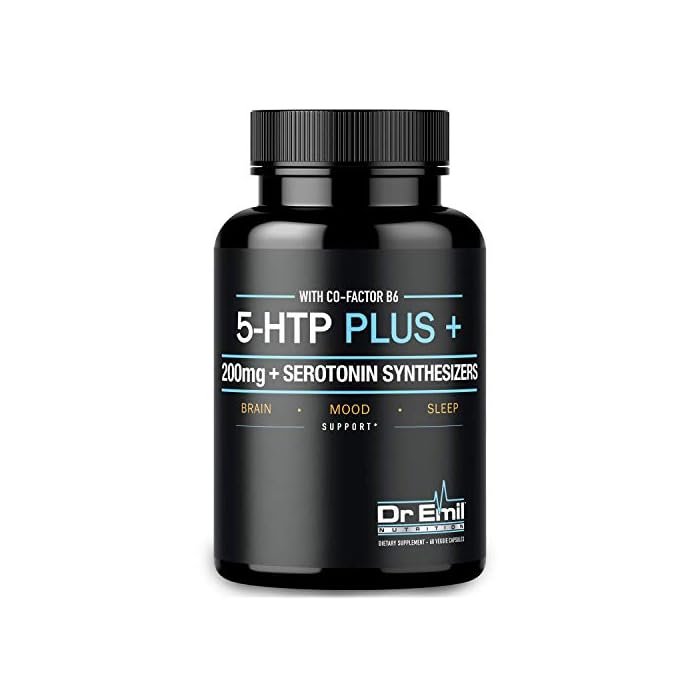 DR EMIL NUTRITION 200 MG 5-HTP Plus Formula for Mood, Stress, and Sleep - 60 Vegan Capsules, 30 Servings