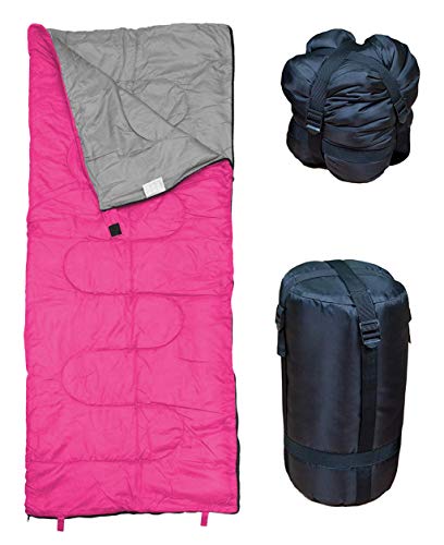 REVALCAMP Lightweight Pink Sleeping Bag Indoor & Outdoor use. Great for Kids, Youth & Adults. Ultral - coolthings.us