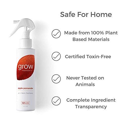 Grow Fragrance 100% Plant-Based Air + Fabric Freshener, 5 oz (Apple Pomander) Safe for Home - Limited Edition!