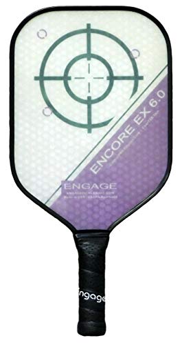 Engage Encore EX 6.0 Pickleball Paddle, Standard Weight 7.9-8.3 oz, Thick Core for Control & Feel, Built for Power & Sweet Spot - New for 2020 (Purple, 4 Â¼ inch Grip)