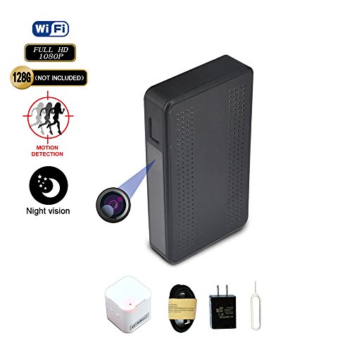 Fuvision WiFi Hidden Camera Black Box Design with 160 Degree FOV 365 Days Standby Battery Power 1080P FHD P2P Streaming Night Vision Motion Detection Hidden Spy IP Camera
