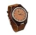 Viable Harvest Men’s Wood Watch, Natural Bamboo and Sandalwood with Quartz Movement, Genuine Leather Strap … (Dark)