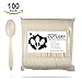 ZenCo Biodegradable Compostable Disposable Cutlery - 100 Spoons Large 6.5