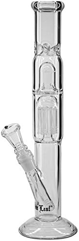 Glass Bong with Percolator Black Leaf Icebong - 39cm (14,4/18,8mm)