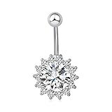 Calors Vitton Navel Jewelry Gold Plated Round Cut CZ Diamond Body Piercing Belly Button Rings Clear 57