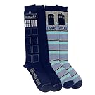 Doctor Who Knee High Tardis Socks - Shoe Size 4-10 - 2 Pairs