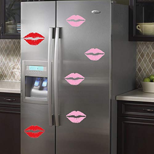 Iusun Wall Stickers 5PCS Sexy Lips Fridge Pattern Window Wall Removable Art Vinyl Decal Mural for Bedroom Living Room Restaurant Kids Nursery Kindergarten Mall Decoration (Pink)