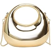 changes girl Acrylic Silver Moon Clutch Handbag with Chain | Luxury