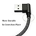 iPhone Charger Cable, Acessorz Nylon Braided Right Angle Elbow [1.5m/5ft 90-Degree] Reversible Metal Plug 8 Pin Lightning Sync & Fast Charging Cable Cord for iPhone, iPad, iPod (Black)