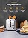Toaster 2 Slice, Willsence Stainless Steel Bagel Toaster with Extra Wide Slots, LCD Display with 9 Bread Shade Settings and 6 Pre-set Programs (Defrost/Reheat/Cancel/Timer), Removable Crumb Tray, 900W