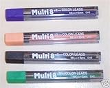 2mm Pentel 8 Color Pencil Leads 4 New Colors Four Tubes Black Peach Violet Green Missing Colors