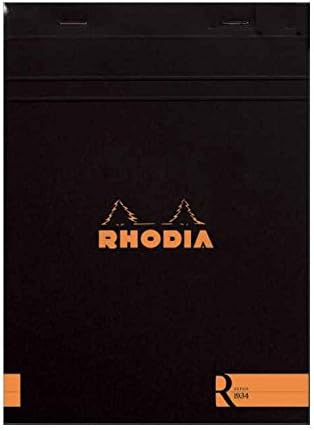 Rhodia "R" Premium Stapled Notepads 122008 Blank 3 3/8" x 4 3/4" (Black) Sold in Units of 2