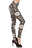 Leggings Depot Ultra Soft Women's Popular BEST Printed Fashion Leggings Batch8 (Midnight Flowers)