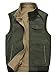 Gihuo Men's Reversible Cotton Leisure Outdoor Pockets Fish Photo Journalist Vest (L, Khaki)