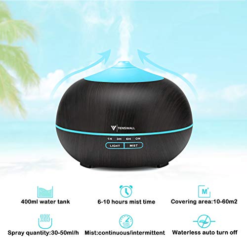 TENSWALL Essential Oil Diffuser, 400ml Ultrasonic Diffusers for Essential Oils - Image 6