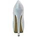 DailyShoes Women's Sexy Treading Satin Fabric Peep Toe Stiletto Platform Ivory Pump