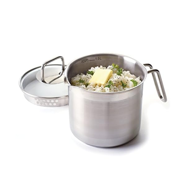 Norpro 8 Cup Multi Pot with Straining Lid, 1.9 Liter, Silver Recipes 2 U
