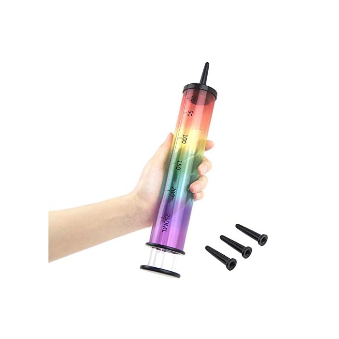 250ml Syringe Launcher Applicators Lube Tube,Oil Shooter Launcher,Health Care Aid Tools,with Scales Smooth Rounded Tip…