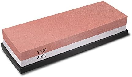Knife Sharpening Stone, Double Sided 3000/8000 Grit Whetstone with Non-slip Silicone Base for All Kinds of Blades