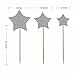 Shxstore Silver Stars Cake Cupcake Topper Picks For Wedding, Birthday, Baby Shower Party Decorations Supplies, 30 Counts