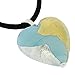 Glass Of Venice Murano Glass Heart Pendant - Turquoise Gold and Silver