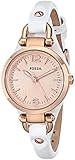 Fossil Mini Georgia Rose Dial White Leather Ladies Watch ES3265