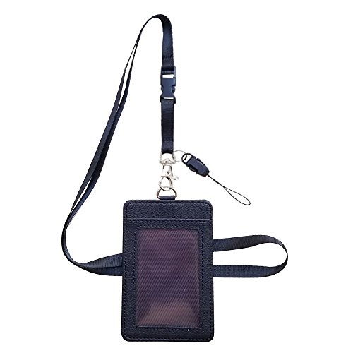 UPC 611550643816, Wey&#39;s Double Sided PU Leather ID Card Badge Holder with Heavyduty Neck Lanyard,Vertical