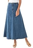 Jessica London Women's Plus Size Denim Maxi Skirt