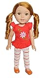 Brittany's Flower Top with Striped Leggings Set for 14 and 14.5 Inch Dolls Compatible with Wellie Wisher Dolls, Glitter Girl Dolls, Hearts for Hearts Dolls- 14 Inch Doll Clothes