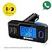 【Upgraded】 Perbeat Wireless in-Car Bluetooth FM Transmitter USB Car Charger Radio Adapter Audio Receiver Stereo Music Car Kit Hands Free Call with Micro SD/TF Card Slot, Dual USB Charging Port