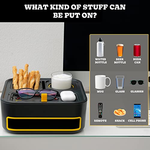 TConsole Sofa Tray, Couch Arm Table, Cup Holder, Self Balancing, Couch