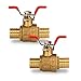 Midline Valve 837Q034-4 Full Port x PEX Barb Ball Valve Water Shut Off with Tee Handle, 1/2